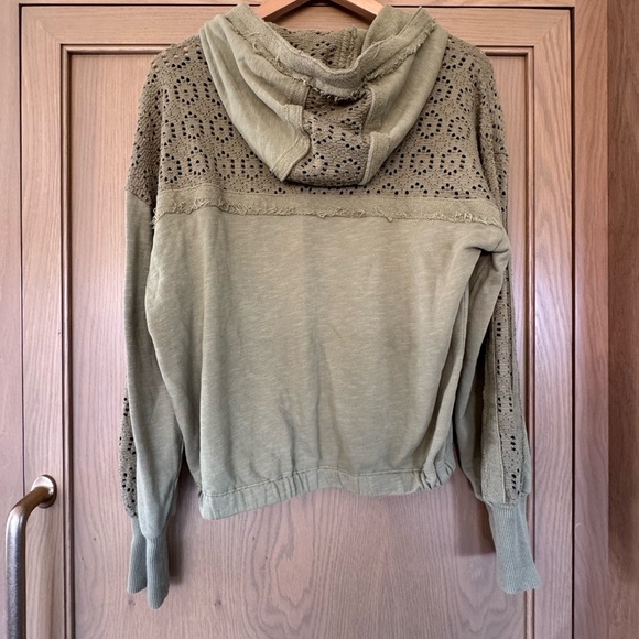 Daily Practice Olive Green Lace Panel Women's Hoodie / xsmall - Picture 8 of 12